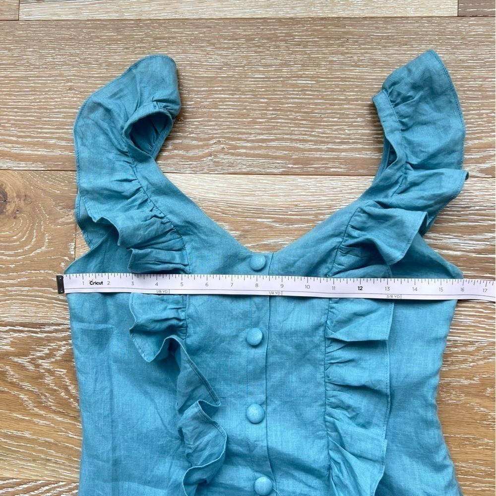 KARLIE Linen Raffle Mini Dress - Picture 6 of 11